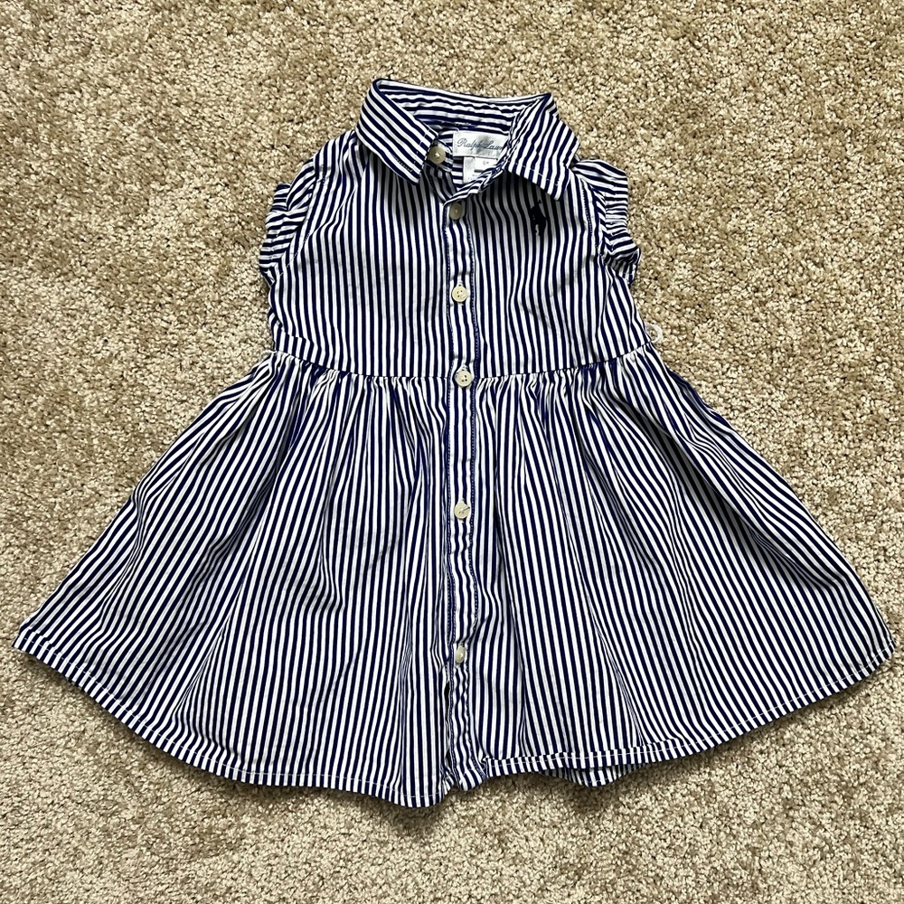 Ralph Lauren Navy and White Striped Shirt